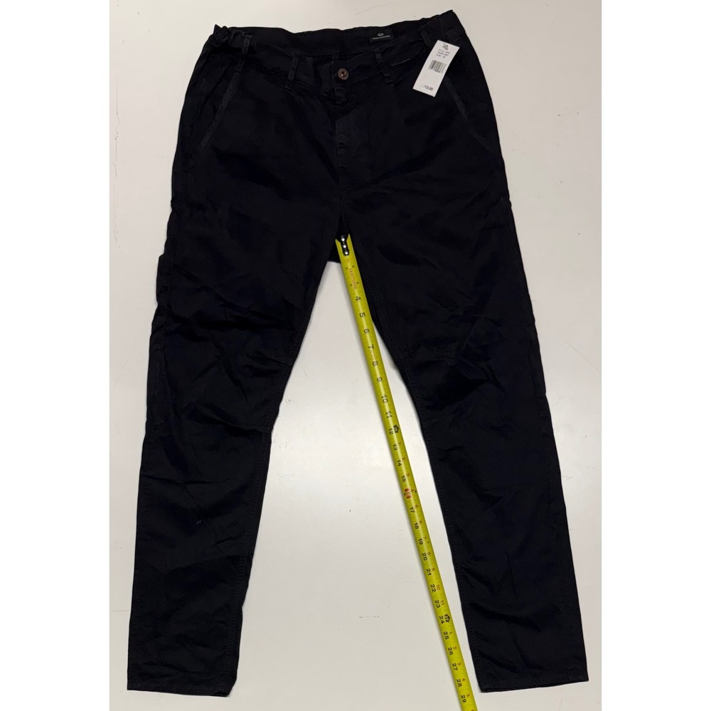 AG Adriano Goldschmied Mens Black Sateen Trousers Pants Size 32 Cotton Stretch